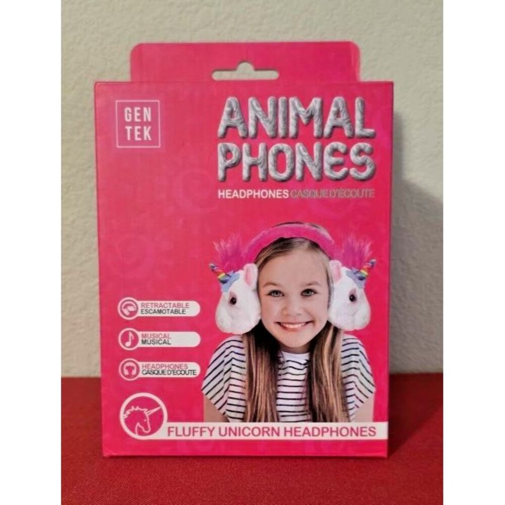 GEN TEK Animal Phones Fluffy Unicorn Headphone NIB
